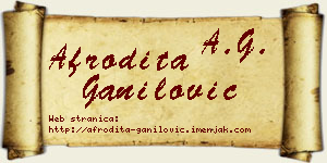 Afrodita Ganilović vizit kartica